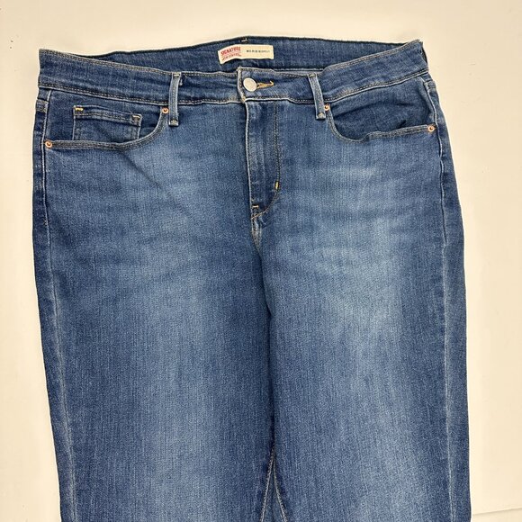 Signature By Levi Strauss Mid Rise Bootcut Women's size 14 Dark Blue Denim Jeans - Picture 2 of 6